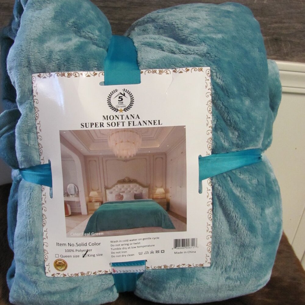 GL  GOLDEN LINEN  FLANNEL/VELOUR BLANKET/THROW NIP - Picture 5 of 8